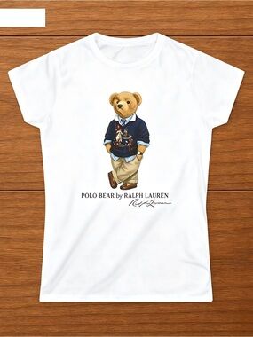 Polo Bear T-Shirt Pluppy White Women Men T-shirt Unisex